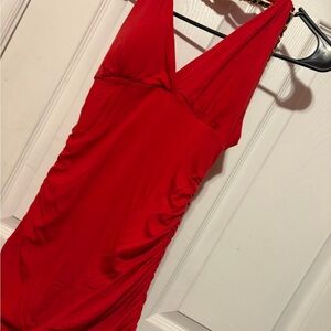 Elegant Red halter top dress